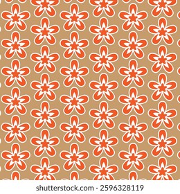  seamless abstract flower pattern design on brown background 