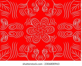 Seamless abstract flower pattern vector, perfect for various design projects such as fabric, wallpaper, cushions, bandana and other products.