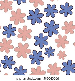 Seamless abstract flower pattern. Vector illustration