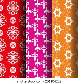 Seamless abstract flower retro style for background pattern in vector