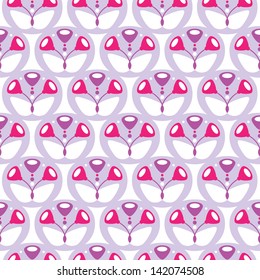 Nahtlose abstrakte florale, violette Hintergrundmuster auf Vektorgrafik