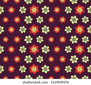 Seamless abstract flower textile pattern. Multicolor modern stylish background cover geometric shapes.