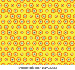 Seamless abstract flower textile pattern. Multicolor modern stylish background cover geometric shapes.