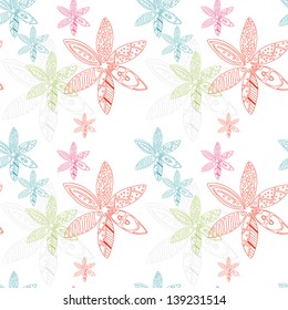 Seamless abstract flower with vintage elements