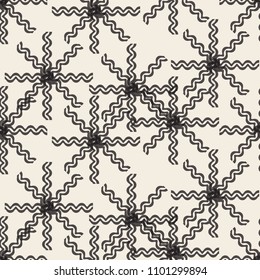 seamless abstract flower from wave line pattern background
