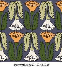 seamless abstract flowers