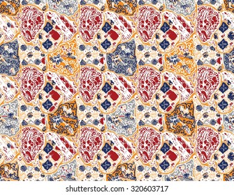 Seamless abstract flowers beautiful batik background.