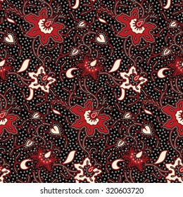 Seamless abstract flowers beautiful batik background.