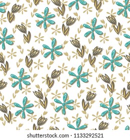 Seamless abstract flowers pattern