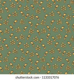 Seamless abstract flowers pattern