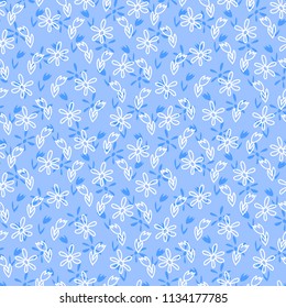 Seamless abstract flowers pattern