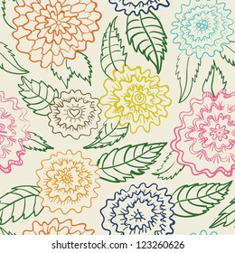 Seamless abstract flowers pattern