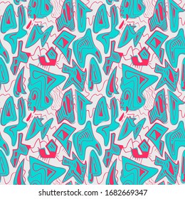 Seamless abstract freehand urban pattern.