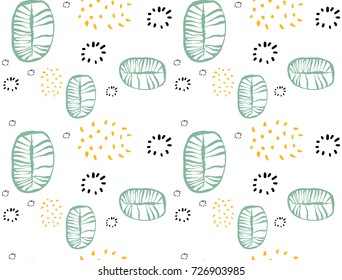 Seamless abstract fruit and vegetables vegetarian food pattern, vector vegan white color background.