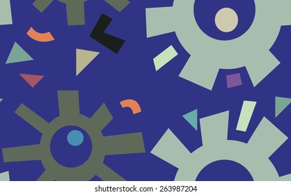 Seamless abstract gear shapes as background wallpaper