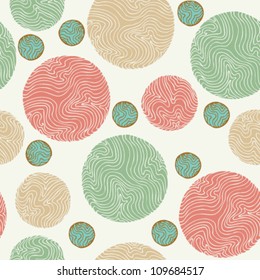 Seamless abstract gentle pattern with colorful round elements