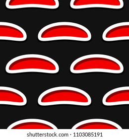 Seamless abstract geometric 3d pattern. Black and red background. Vector illustration