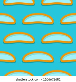 Seamless abstract geometric 3d pattern. Blue and orange background. Vector illustration