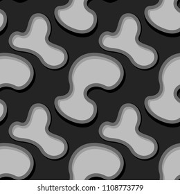Seamless abstract geometric 3d pattern. Black and gray background. Vector illustration