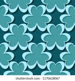 Seamless abstract geometric 3d pattern. Blue green background. Vector illustration