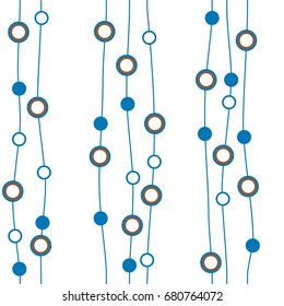 Seamless abstract geometric background. Circles threaded on a string.