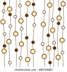 Seamless abstract geometric background. Circles threaded on a string.