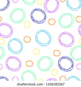 Seamless abstract geometric background with shape of circles, bubbles pattern