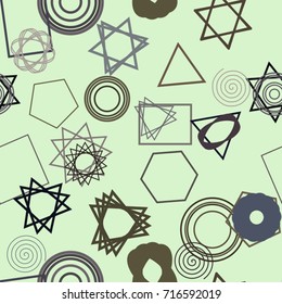 Seamless abstract geometric background with shape of mixed pattern. Vector illustration graphic.