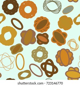 Seamless abstract geometric background with shape of oval & mixed pattern. Vector illustration graphic.