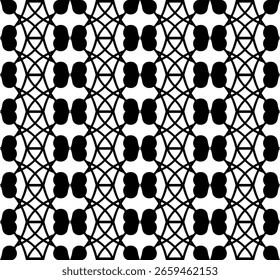 Seamless Abstract Geometric Black Pattern Design