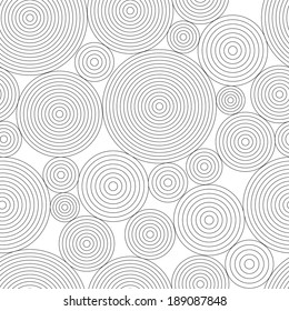 Seamless abstract geometric black-white background with circles