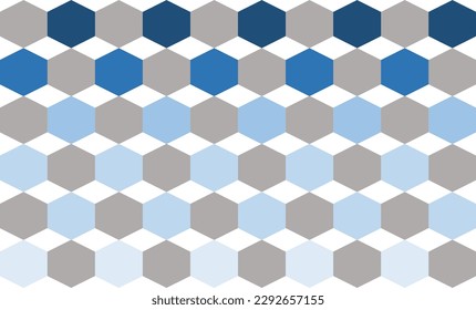 seamless abstract geometric blue hexagon pattern repeat style. replete image design for fabric printing