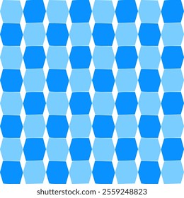 seamless abstract geometric blue hexagon strip pattern repeat style. replete image design for fabric printing