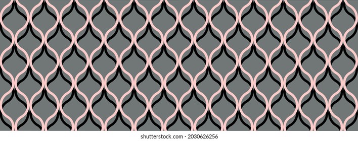 Seamless abstract geometric chain pattern. Vector Illustration.
