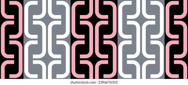 Seamless abstract geometric chain pattern. Vector Illustration.