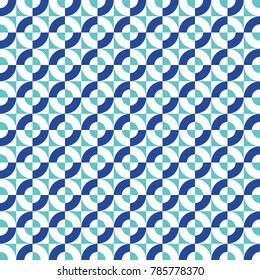 Seamless abstract geometric circle and square intersect overlap pattern