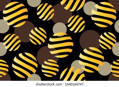 Seamless abstract geometric circles on black background.EPS10 Illustration