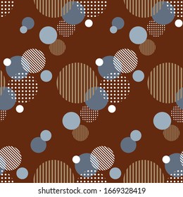 Seamless abstract geometric circles on red background.EPS10 Illustration.