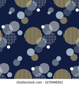 Ciclos geométricos abstractos sin inconvenientes sobre fondo azul marino.EPS10 Ilustración.