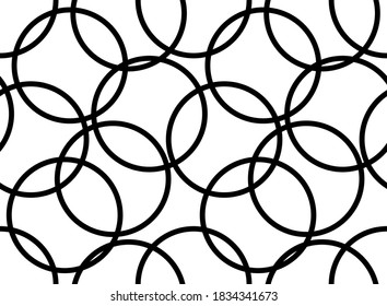 Seamless abstract geometric circles on white  background. Vector design for fashion prints and backgrounds. 
