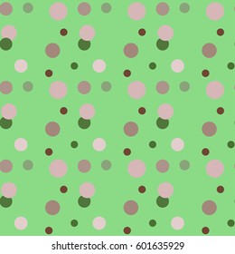 Seamless abstract geometric colored pattern with circles, dots. Vector background in gentle colors for your design