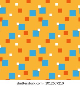 Seamless abstract geometric colorful vector pattern with chaotic square