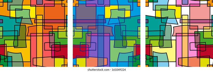Seamless abstract geometric colorful vector pattern 