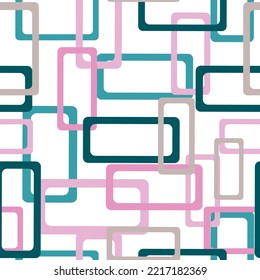 Seamless abstract geometric colorful vector pattern for continuous replicate. Pastel colored simple shapes graphic seamless pattern. Abstract mosaic artwork.