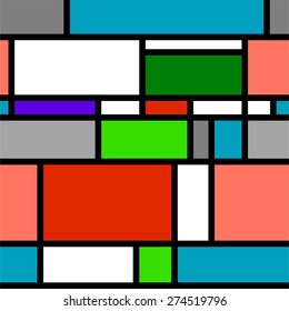 Seamless abstract geometric colorful vector pattern with squares