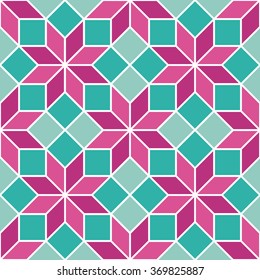 Seamless abstract geometric colourful vector tile pattern