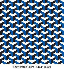 Seamless Abstract Geometric Cubes Optical Illusion Pattern