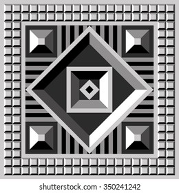Seamless abstract geometric decorative background (texture, pattern). Suitable for textile, wallpaper, wrapping, tile, web. Vector illustration.