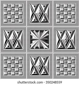 Seamless abstract geometric decorative background (texture, pattern). Suitable for textile, wallpaper, wrapping, tile, web. Vector illustration.