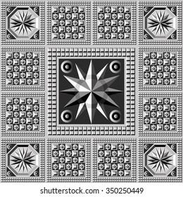 Seamless abstract geometric decorative background (texture, pattern). Suitable for textile, wallpaper, wrapping, tile, web. Vector illustration.